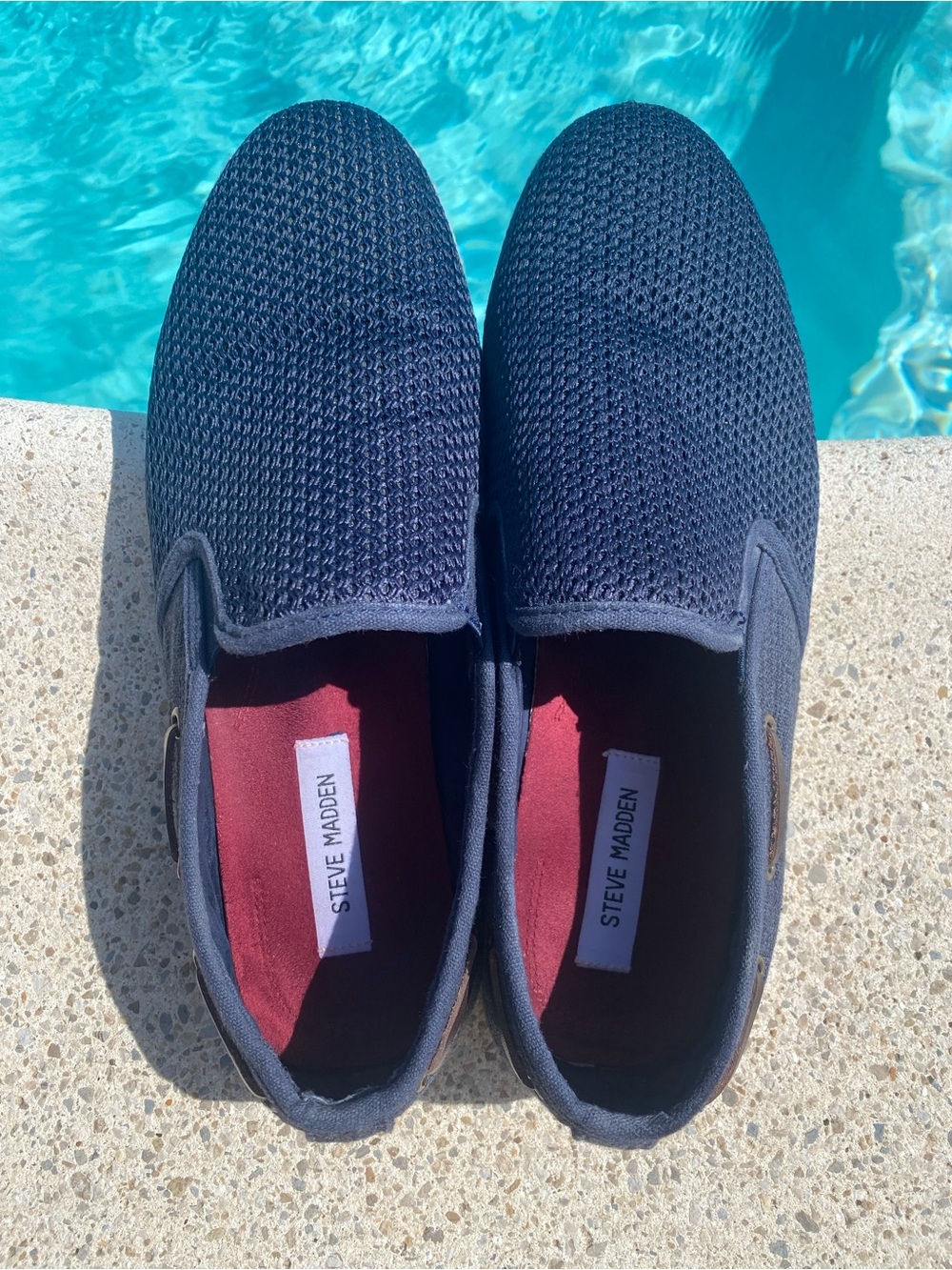Steve Madden Men's P-Baller Navy Slip On Sneaker Boat Shoes Size 11 Discontinued